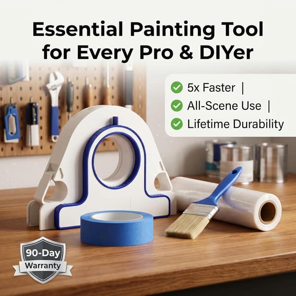 Masking Master Paint Tape Applicator, a one-step precision tool for paint tape, suitable for baseboards, windows, and door frames, prevents