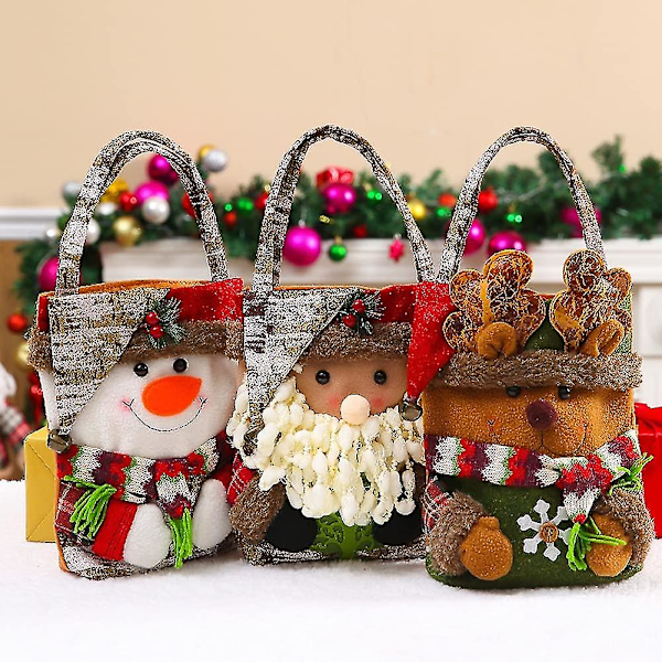 Shininglove Pose Candy Pose Julemand Elg Snemand Dukke Klud Tote Pose Julepynt Til Julegaver Gavepose-snemand