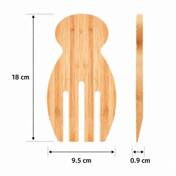 Bambussalatbestikk med ergonomisk bredt grep for blanding og elegant servering