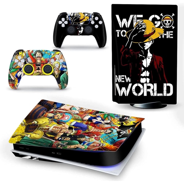 Camouflage Full Set Skin Decal Console Disc Edition Anime, Sticker Vinyl Decal Cover för PS5 Skin Disc Edition version Console och Controller Remote