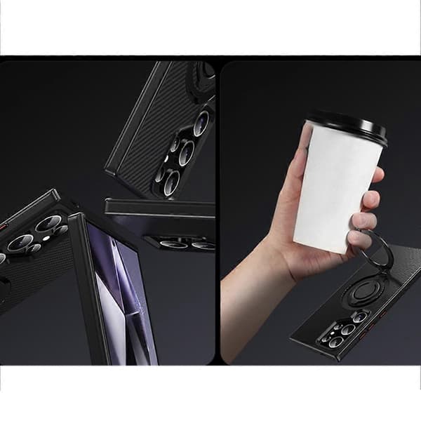 Magnetic Rotating Kickstand Case Compatible with Samsung S23 Ultra Shockproof TPU & Acrylic