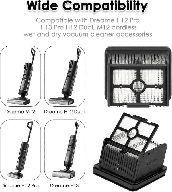 Dreame H12 Pro HEPA-suodattimen vaihtosarja, 5 kpl