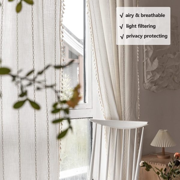 Boho Breeze Gardiner Semi-Blackout Gardiner 84 tum (ungefär 213,1 cm) 52 tum (ungefär 132,1 cm) bred x 84 tum (ungefär 213,4 cm)