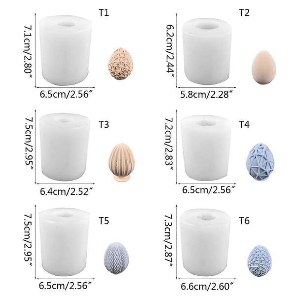 3D Æg Silikone Sæbeform Påskedags Æg Fondant Kagepynt Form Lysfremstilling Harpiks Ler Støbning Bageform