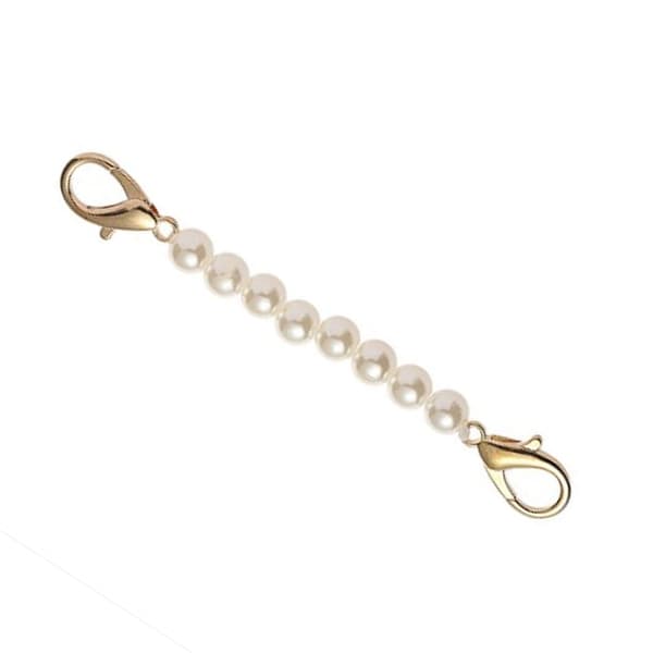 Perletaske Kæde Slidstærk DIY Perleperle Pung Kæde til Håndtaske Kæder Tilbehør 15cm / 5.9in Hvid