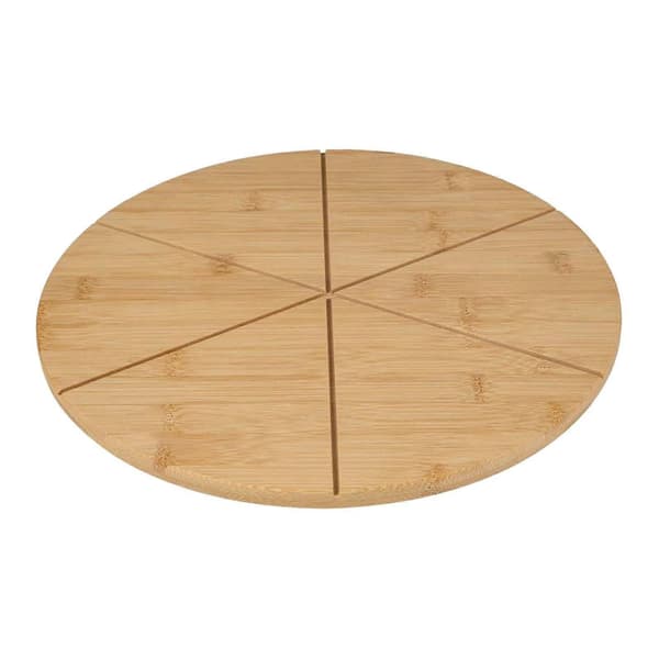 Pizzaleikkuulauta Bambu Pizzatarjotin Ruoanvalmistusalusta Juustotarjotin 26-27 6 grids 33cm