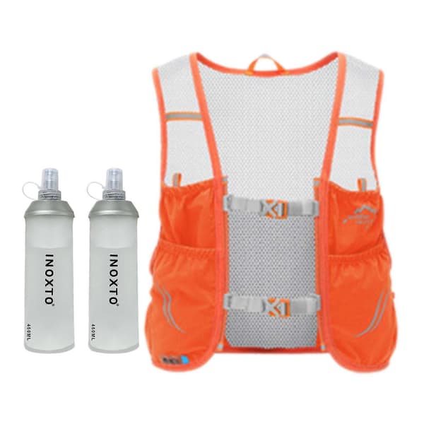 Hydration Rygsæk Løbevest til Kvinder og Mænd til Løb, Jogging, Cykling Orange L