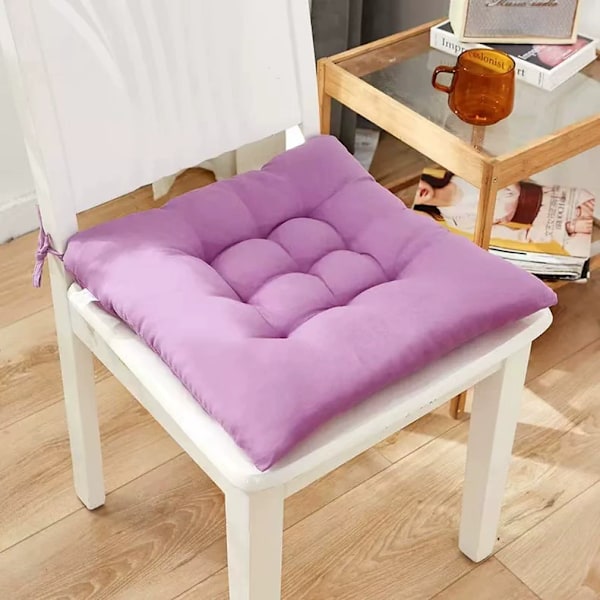 4 st mjuka stolsdynor, stolsdynor med band, stolsdynor matsal för trädgård uteplats kök matsal (40x40cm) Brushed light purple