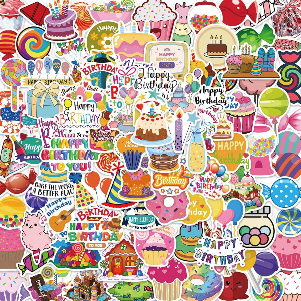 100Pack Cute Sweets Stickers Vattenflaskor Laptop Bil Hydroflasks Telefon Gitarr Skateboard Dator Treats Vinyl Vattentät Estetisk Trendiga Dekaler