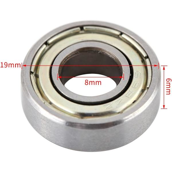10 stk Mini kulelager Varmebestandig Skjermet Flenslager Holdbart Multifunksjonelt Stållager 698ZZ 8x19x6mm