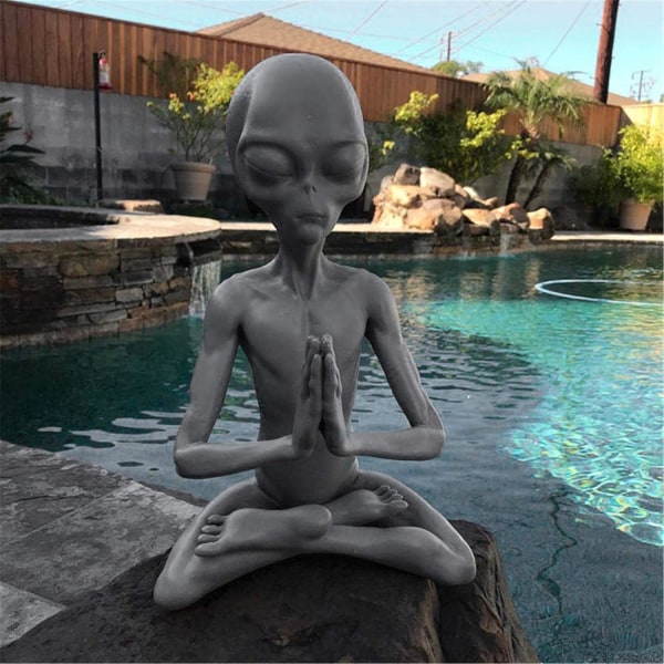 Alien Resinprydnader, UFO Utomhus Trädgårdsdekoration, Utomjordiska Figurer