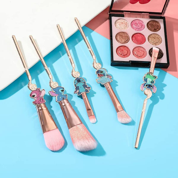 Stitch Makeup Brushes Set Interstellar Baby Anime Cartoon Tema Make Up Brush Set Kollektion Gaver til Unge Piger Kvinder