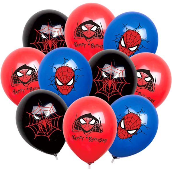 18 st Spiderman superhjälte födelsedagsfest ballonger, 12 tum röda blå ballonger Spiderman Avengers latexballonger Spiderman fest