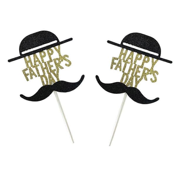 Cupcakes Picks for Fathers Day Chic Decoration Paper Top Hat Father's