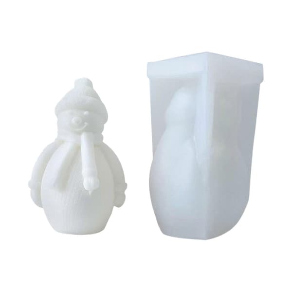 Jultomten Ljusform Festlig Silikonform Vacker Jul Snögubbe Aromaterapi Hartsformar DIY Heminredning