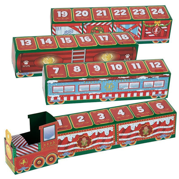 Ny Jule-nedtællings-adventskalender 24 Dage Overraskelse Blind Box Juletog Blind Box