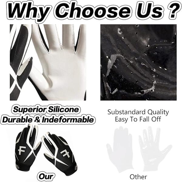 Fodboldhandsker til børn og voksne Pro 3.0 Upgrade Ultra Stick Palm Receivers Fleksibel silikone High Grip Receiver Glove til børn drenge mænd kvinder