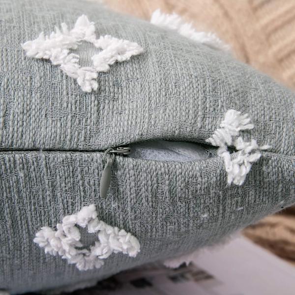 Ett set med 2 dekorativa örngott, diamant jacquard örngott, sommar soffa mjuka rektangulära kuddfodral, 12x20 tum, beige