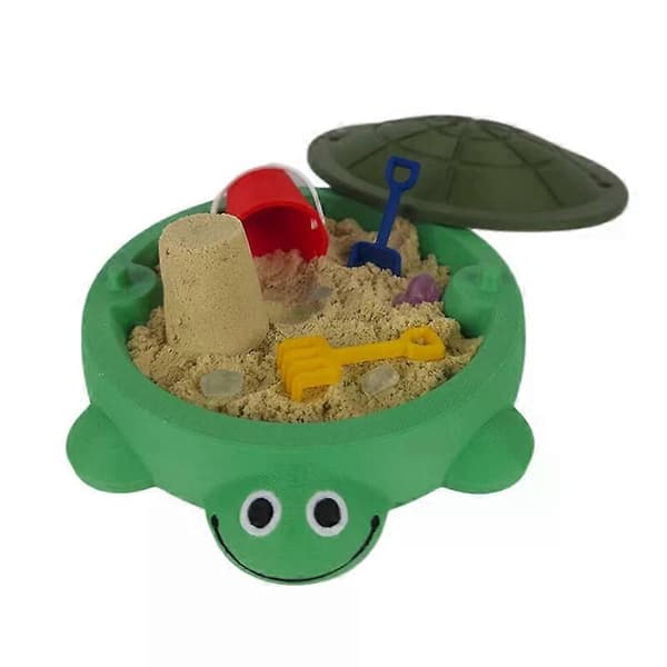 Sköldpaddssandlåda med sand och miniverktyg, leksaker, nyhetspresent
