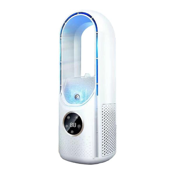 Bærbar Aircondition Ventilator Genopladelig Luftkøler 6 Hastigheder Justerbar-o Vit