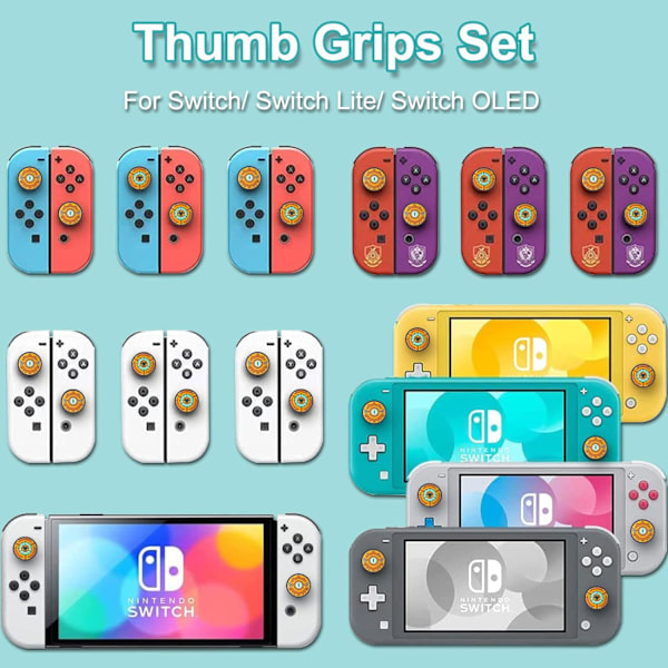4PCS Jusy Thumb Grip Caps Kompatibel med Nintendo Switch/OLED/Switch Lite, Mjuk Silikon Joy-Con Joystick Grip Söt 3D Analog Stick Cover Donuts