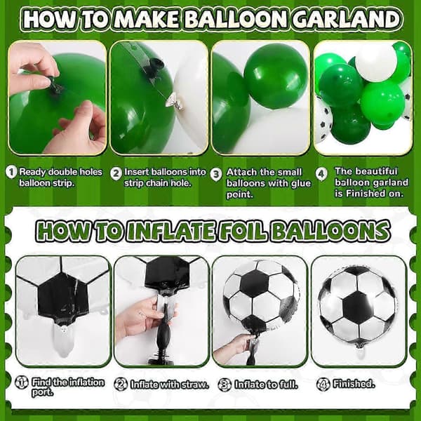 Mesterskapsfotballfestdekor med troféballonger og girlander