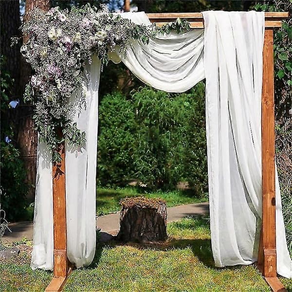 Bryllup h Draping Stoff 2 Paneler Draperi Bryllupsseremoni Mottakelsesdekorasjoner Brudedusj Dåpsbursdagsfest Dåpsbankettdekorasjon, 86