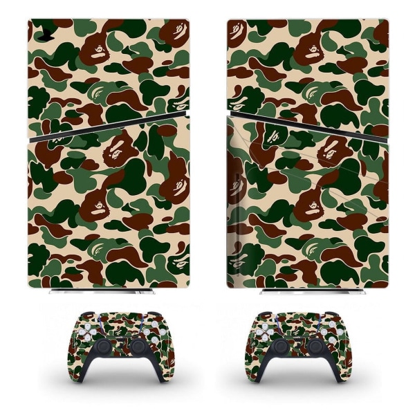 Playstation 5 Slim Ps5 Slim Cool Green Skin Decal Och Controller Stickers Set, Reptålig (Disk) Style05