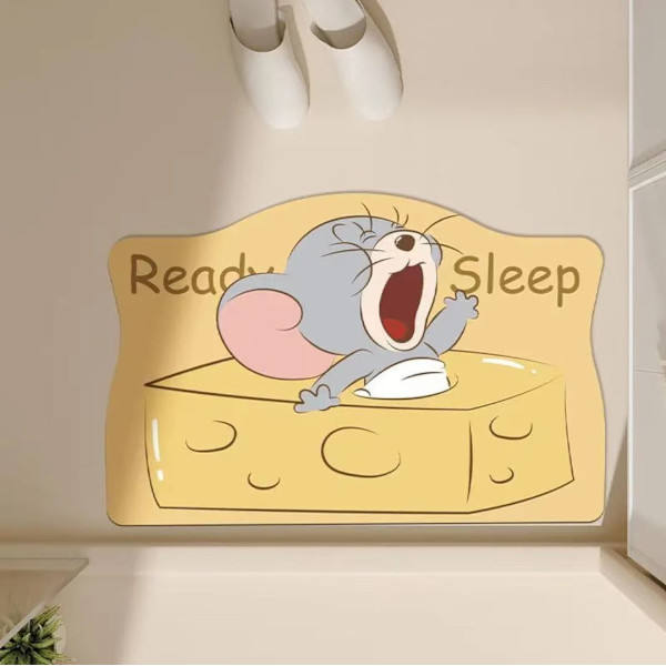 50X80cm Piirretty Juusto Tom ja Jerry Piimaamatto Kumi Ovimatto Lattiamatto Lasten Lahja, Huoneen Sisustus, Kodin Sisustus, Kylpyhuoneen Lattiamatto (Keltainen) Style01 50*80cm