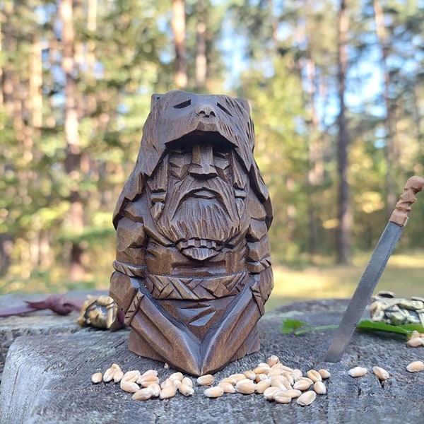 Viking Staty Barbar Resin - Viking Staty Viking | Figur av den nordiska guden Odin Staty, Viking Barbar Staty för trädgårdsfontäner