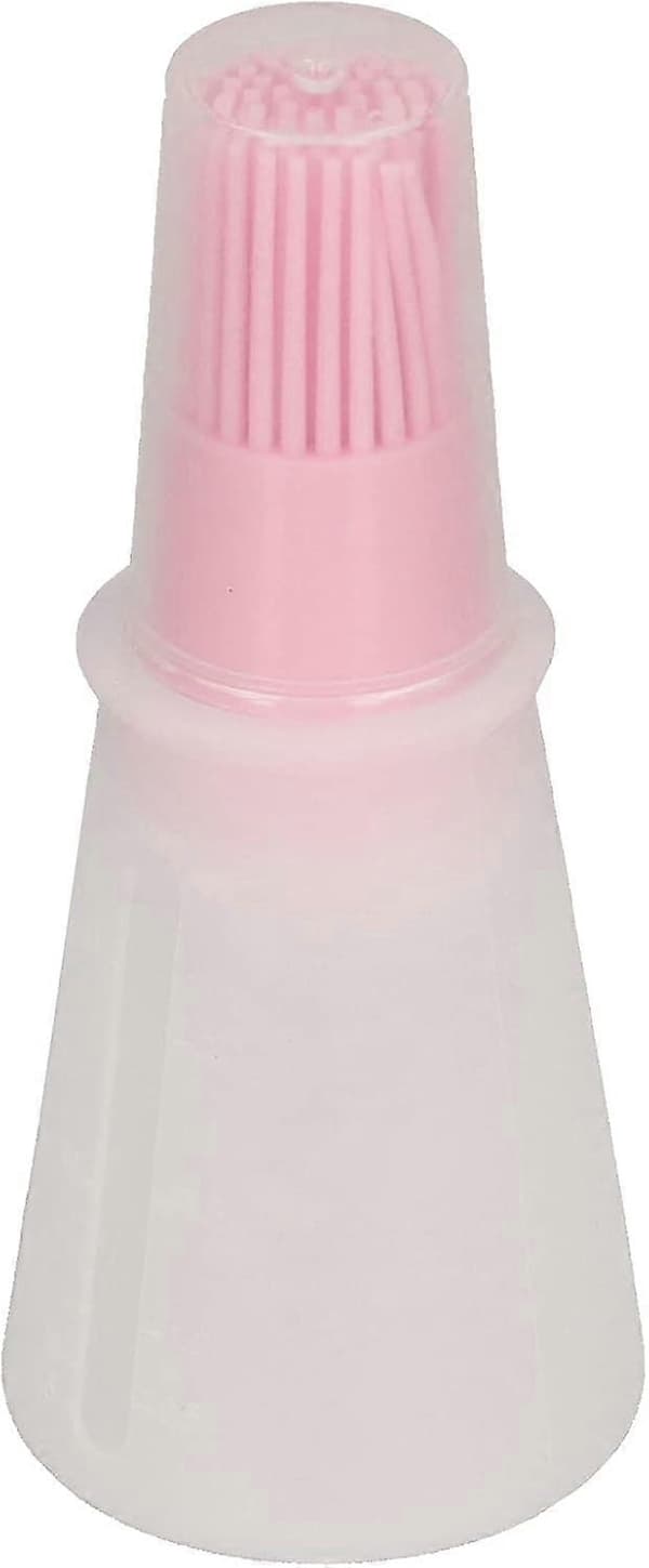 Oliedispenser med børste, lækagesikker fødevaregodkendt silikoneflaske til grill, bagning, madlavning (pink)
