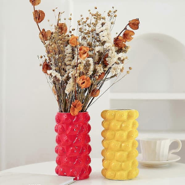 Klassisk vit porslinsvas för blomsterarrangemang i hemmet 12 cm