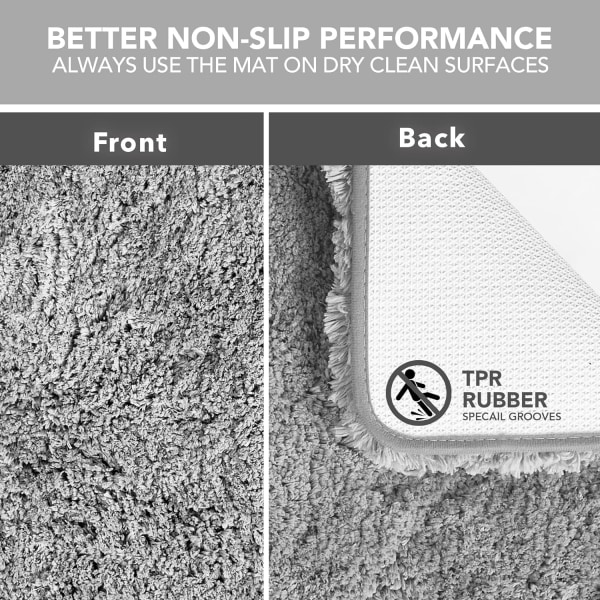 Badmatter, 17\"x24\", Sklisikre badmatter for bad, absorberende dusjmatter, myke chenille badteppe, lite badmatte gulvmatte for badekar
