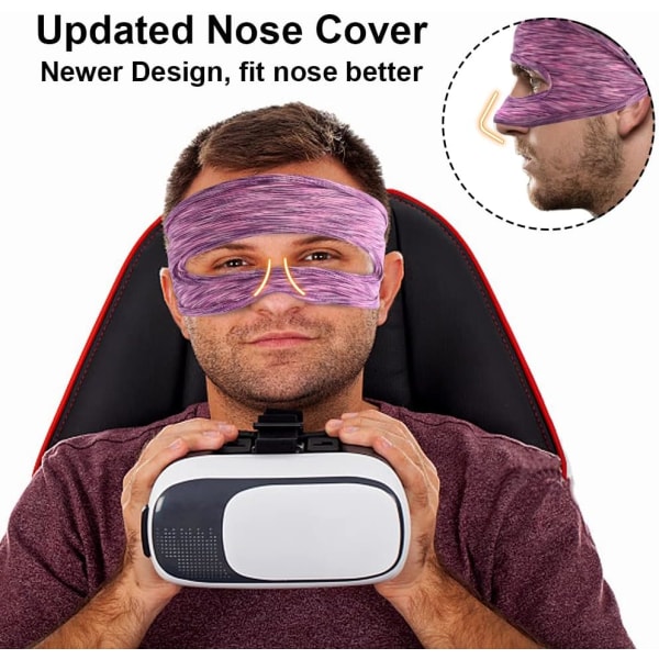 5-delad VR-ögonmask, justerbart andningsbart VR-svettband för Oculus Quest 2, HTC Vive, PS, Gear, VR-träning