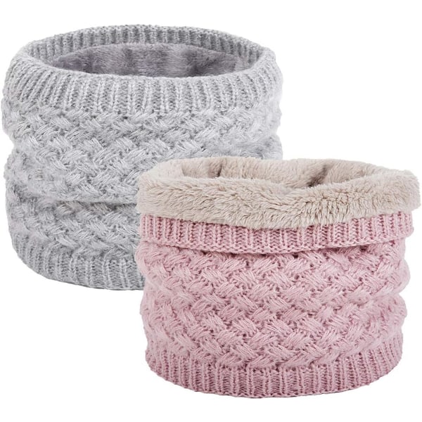 Barn jenter/gutter vinter strikket uendelig skjerf polar fleece hals skjerf