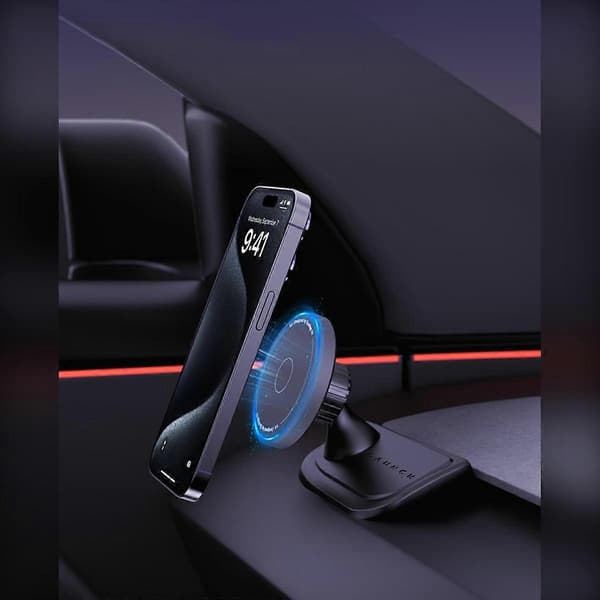 A-pillar Silicone Magnetic Mount Compatible with Tesla Model 3 and Model Y — ABS + Aluminum, old OEM-