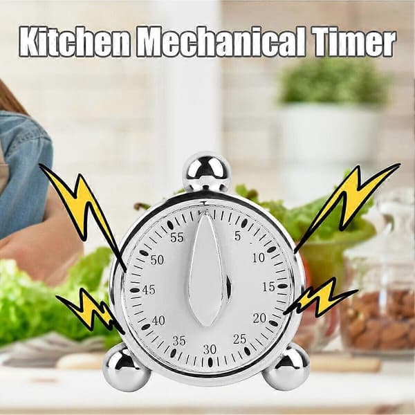 +60 minutter mekanisk kjøkkentimer for baking, høy alarmpåminnelse, klokker R1B3