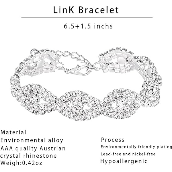 3/4 deler bryllup brud krystall tiara krone tåre uttalelse halskjede lenke armbånd dinglende øredobber rhinestone veske smykkesett for kvinner jenter