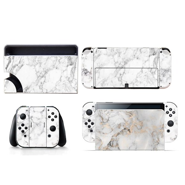 Lämplig för switch OLED-klistermärken, cool design, dammtät, reptålig och färgglada klistermärken (vit) Style04