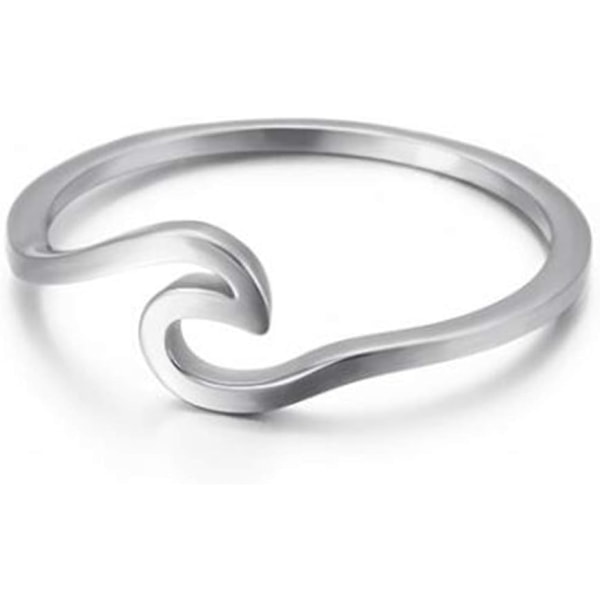 Rostfritt stål Ocean Sea Wave Vacation Holiday Promise Statement Ring