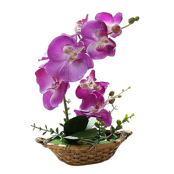 Kunstig Blomst Sommerfuglorkidé Bonsai Hage DIY Bryllupsfest Skrivebordsdekor Q Purple