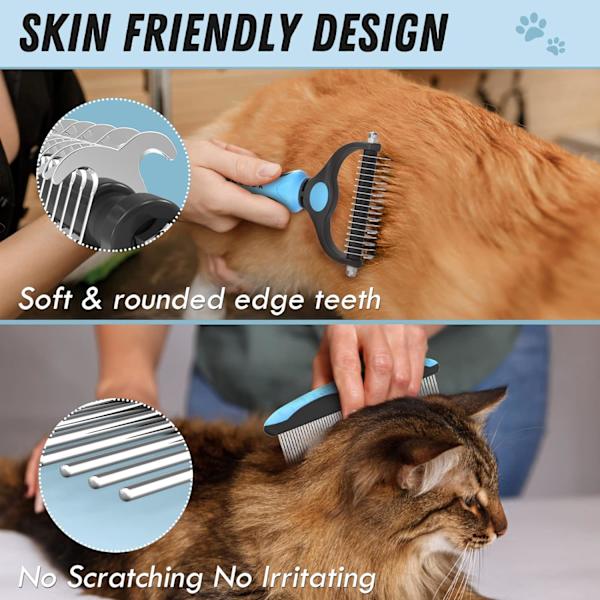 Hunde Grooming Børste og Metal Kam, Undercoat Rake til Hunde Grooming Tilbehør Dematting Deshedding Børste til Fældning Værktøj til Langt Filtret Hår Kæledyr