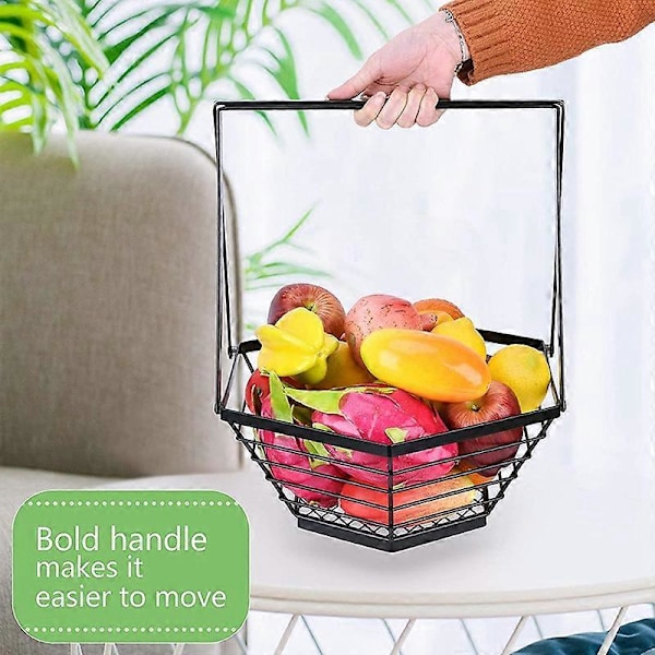 Hedelmäkori keittiön työtasolle, banaaniteline, kulho, kahva, leipäkori, irrotettava D