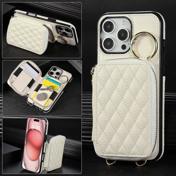 Chic Lychee Tekstur PU Læder Pung Etui kompatibel med iPhone 17 Pro Air med Kortholder & S