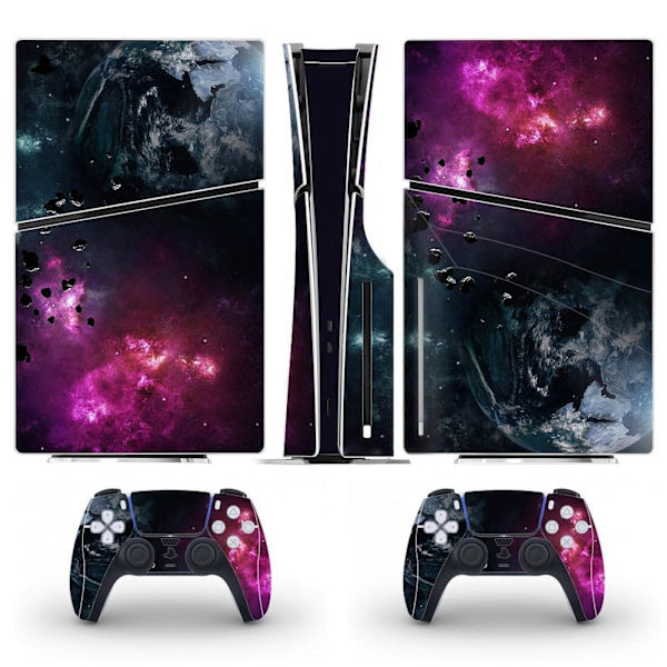 Playstation 5 Slim Ps5 Slim Planet Skin Decal Og Controller Stickers Sæt, Ridsefast (Disk) Style14