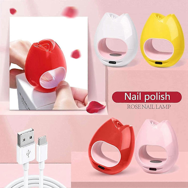 16W Negletørker Maskin UV Gel Lakk Tørker Lampe Bærbar Knapp UV LED Lampe Neglekunst Verktøy Roseform Negletørker For Gel Neglelakk Manikyr (hvit