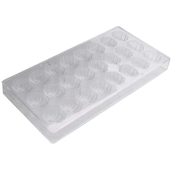 6X Skalform Hård Chokoladeform 3D Musling Polycarbonat Klar Is Gelé Slikform