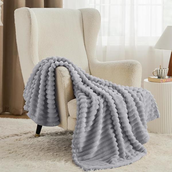 Fleece filt för två personer till soffan - Supermjuk och mysig filt för kvinnor, söt liten filt för flickor, 60x80 tum