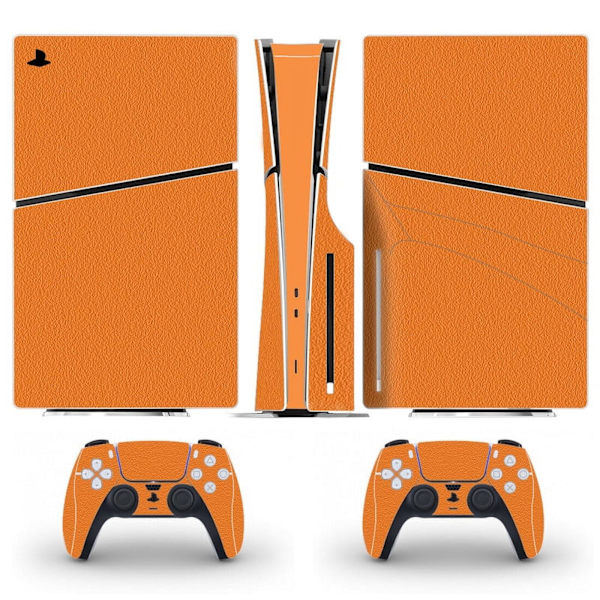 Playstation 5 Slim Ps5 Slim Orange Skin Decal Och Controller Stickers Set, Reptålig (Disk) Style04