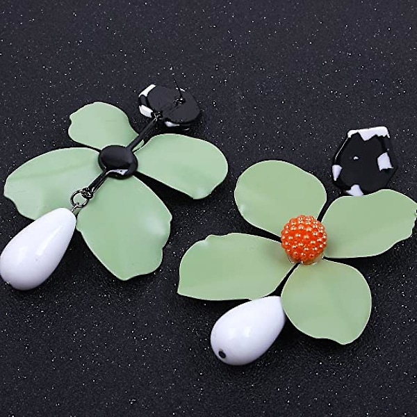 Legering Blomdrop Resin Halsband Örhängen Kvinnor Flickor Grön